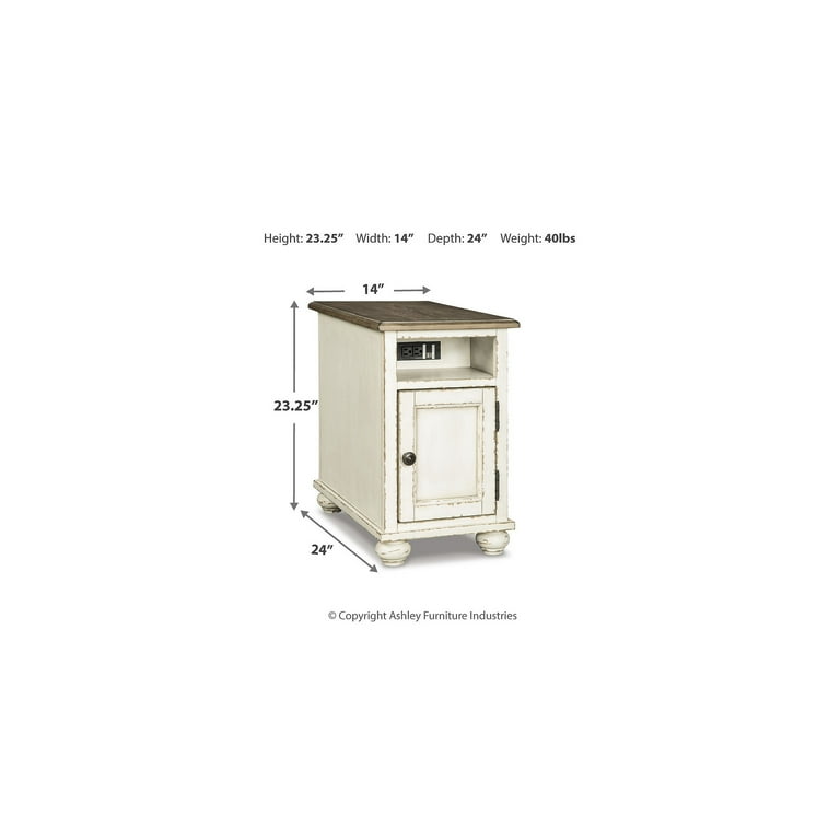 Realyn Chair Side End Table - White/Brown Realyn Chair Side End Table - White/Brown