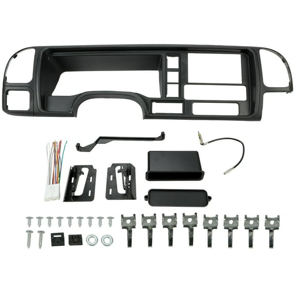 Performance PFM-195941 Double Din Dash Kit Panel with Wire Harness, Front, Textured Black, Sold individually for 1999-2000 Cadilac Escalade; 1995-1999 Chevrolet C1500; 1995-1999 Chevrolet C2500