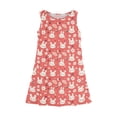 thumbnail image 3 of LTTVQM Girls Easter Dress Rabbit Egg Print Funny Sleeveless Sundresses Casual Crewneck Midi Dresses Holiday A-Line Dresses Red 9-10 Years, 3 of 5