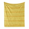 thumbnail image 1 of Orange Soft Flannel Fleece Blanket, Aztec Culture Geometric Traditional Abstract Folk Triangles Pattern, Cozy Plush for Indoor and Outdoor Use, 70" x 90", Mustard Vermilion and White, by Ambesonne, 1 of 5