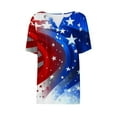 thumbnail image 5 of VKOYWKM July 4th T Shirt for Women Independence Day T Shirts Star Stripe Graphic Tees Button V Neck Loose Fit Short Sleeve Memorial Day Gifts T-Shirts, 5 of 5
