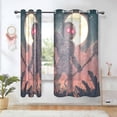thumbnail image 5 of Halloween Scarecrow and Moon Semi Sheer Curtains for Living Room Bedroom Set of 2 Insulated Window Drapes, 5 of 6