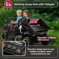thumbnail image 2 of Xuanlur 24V Ride On Toys for Big Kids W/20" Seat, 4WD 6X6 2 Seater Ride On Dump Truck with Remote Control, 3 Speeds, High Efficiency Battery, 4X100 Motors, Music, Ride On Car for Boys Girls, Black, 2 of 11