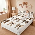 thumbnail image 3 of Erosebridal Leopard Print Bowknot Bed Sheets For Kids,Girls Cute Bows Cheetah Pattern King Sheets 4-Piece, 3 of 6
