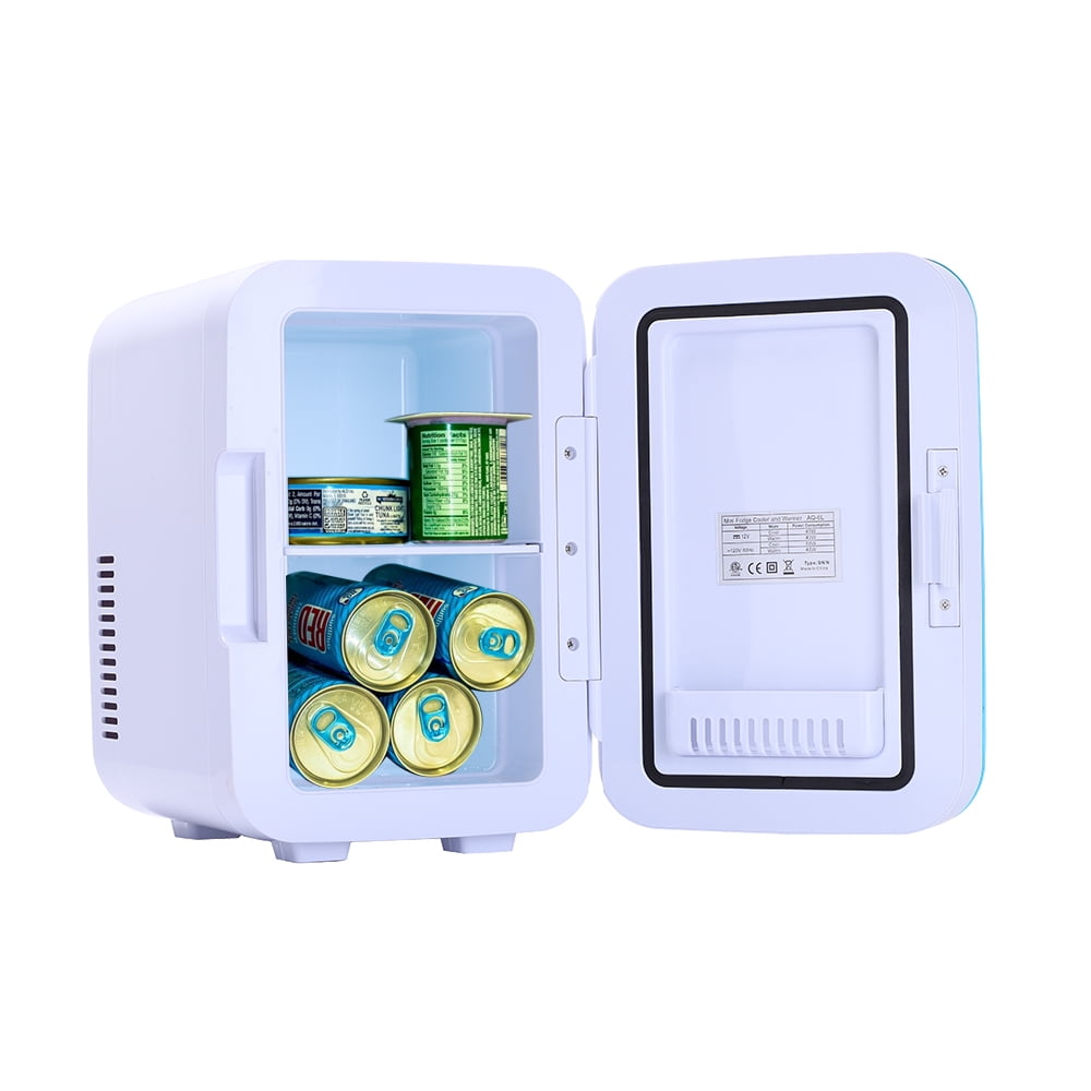 Mini Fridge 15L for Bedroom with Quiet ECO Mode, 21 Cans Small Car Fridge  Portable Cooler and Warmer AC/DC Powered for Skin Care, Cosmetics, Food