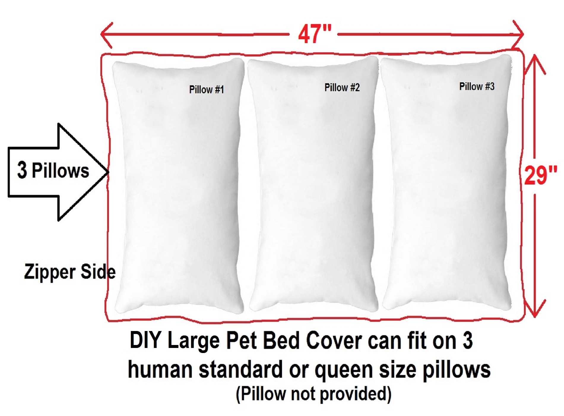 Dogbed4less Pet Bed Cover Set with Waterproof Liner and Zipper, 48 x 29 inch, Denim Brown, 2 Count