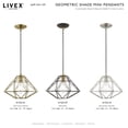 thumbnail image 6 of 41323-01 Livex Lighting Geometric Shade - One Light Mini Pendant in Contemporary Style - 13.5 Inches wide by 13 Inches high-Antique Brass Finish, 6 of 7