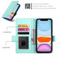 thumbnail image 3 of Allytechgroup for Apple iPhone 11 Case Wallet, Retro PU Leather Slim Fit Business Style Magnetic Closure Cards Slots RFID Blocking Phone Case for Women Men, Mint, 3 of 6