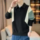 thumbnail image 4 of Camiseta polo para hombre, jersey de invierno, sudadera de gran tamaño para hombre, sudadera formal de talla grande para negocios con cuello elástico, ropa de calle emo S, 4 of 5