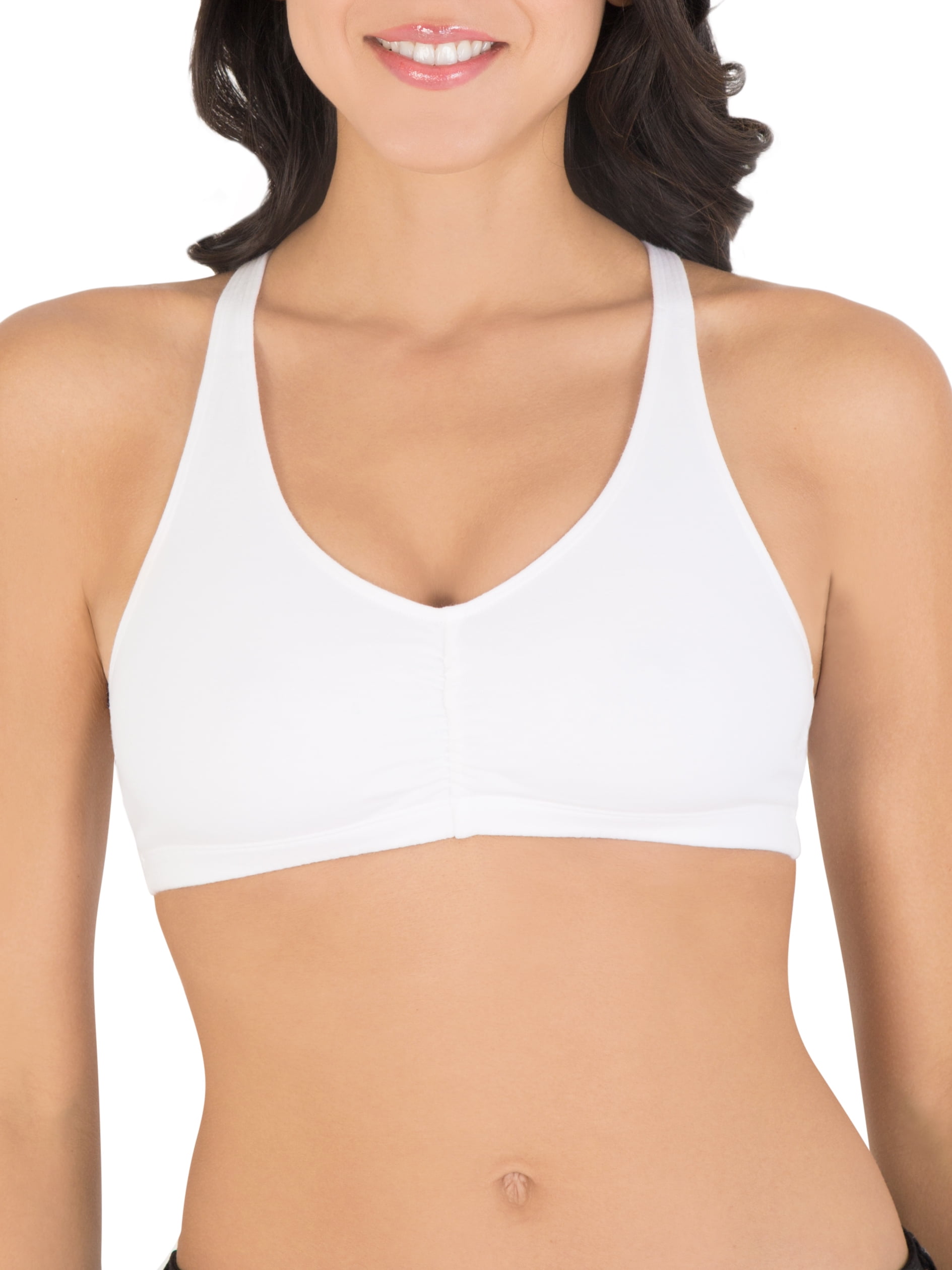 fruit of the loom shirred front sports bra