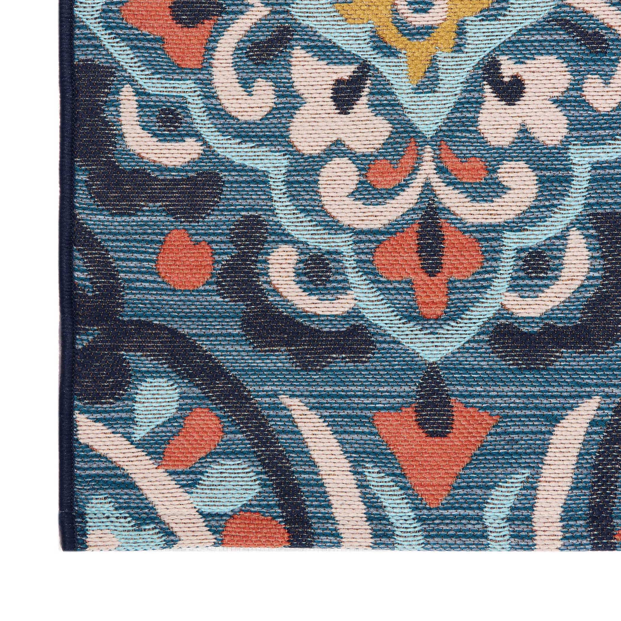 Better Homes & Gardens Turquoise Medallion Outdoor Rug, 3' x 5'