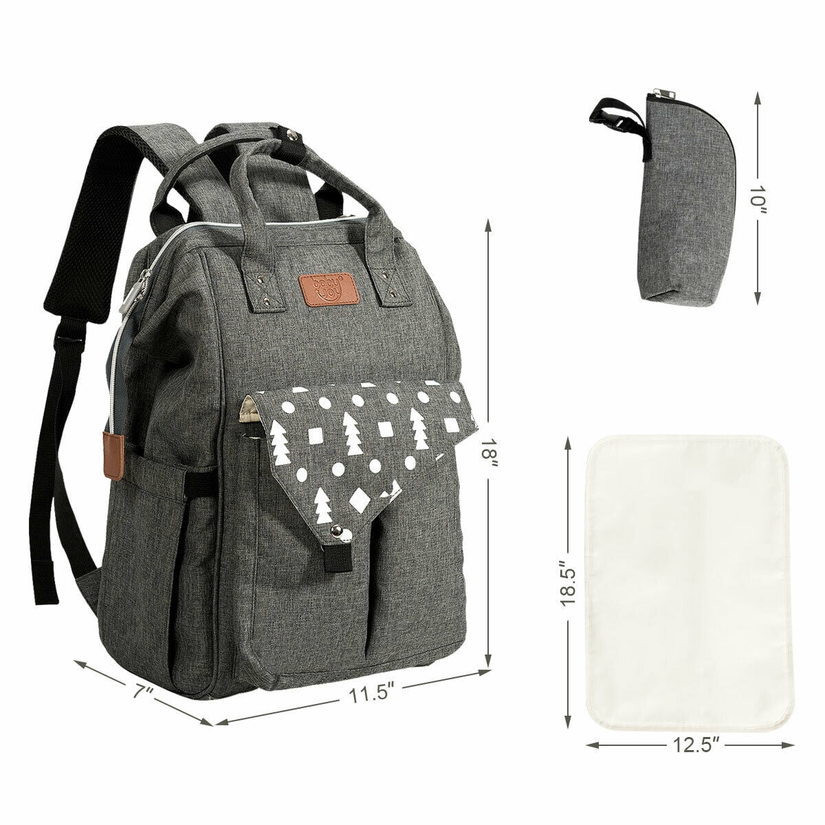 Gymax Diaper Bag Waterproof Baby Nappy Backpack w/USB Charging Port