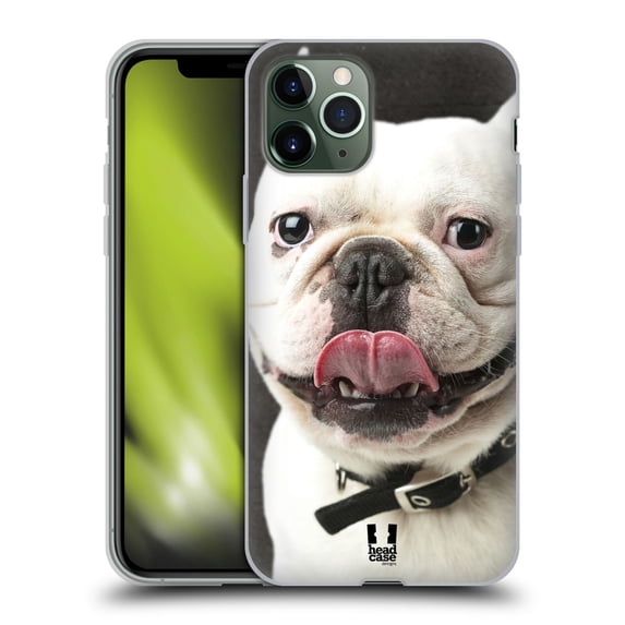 Head Case Designs Funny Animals Tongue Out Bulldog Soft Gel Case Compatible with Apple iPhone 11 Pro