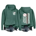 thumbnail image 4 of WZXFASHION Women's Letterprinted Baseball Long Sleeved Hoodie Spring Savings Clearance designer pullover sweater, 4 of 4