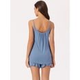 thumbnail image 3 of DARING DIVA Women's Ruffle Trim Camisole Tops with Shorts Pajama Sets M Blue, 3 of 6