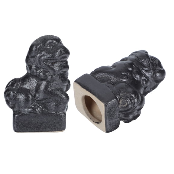 MLINS 2 Pcs Lion Decor Statue Bonsai Garden Ornaments Lions Black