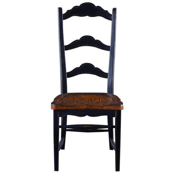 Colonial Side Chair with Blackwash and Pecan Seat