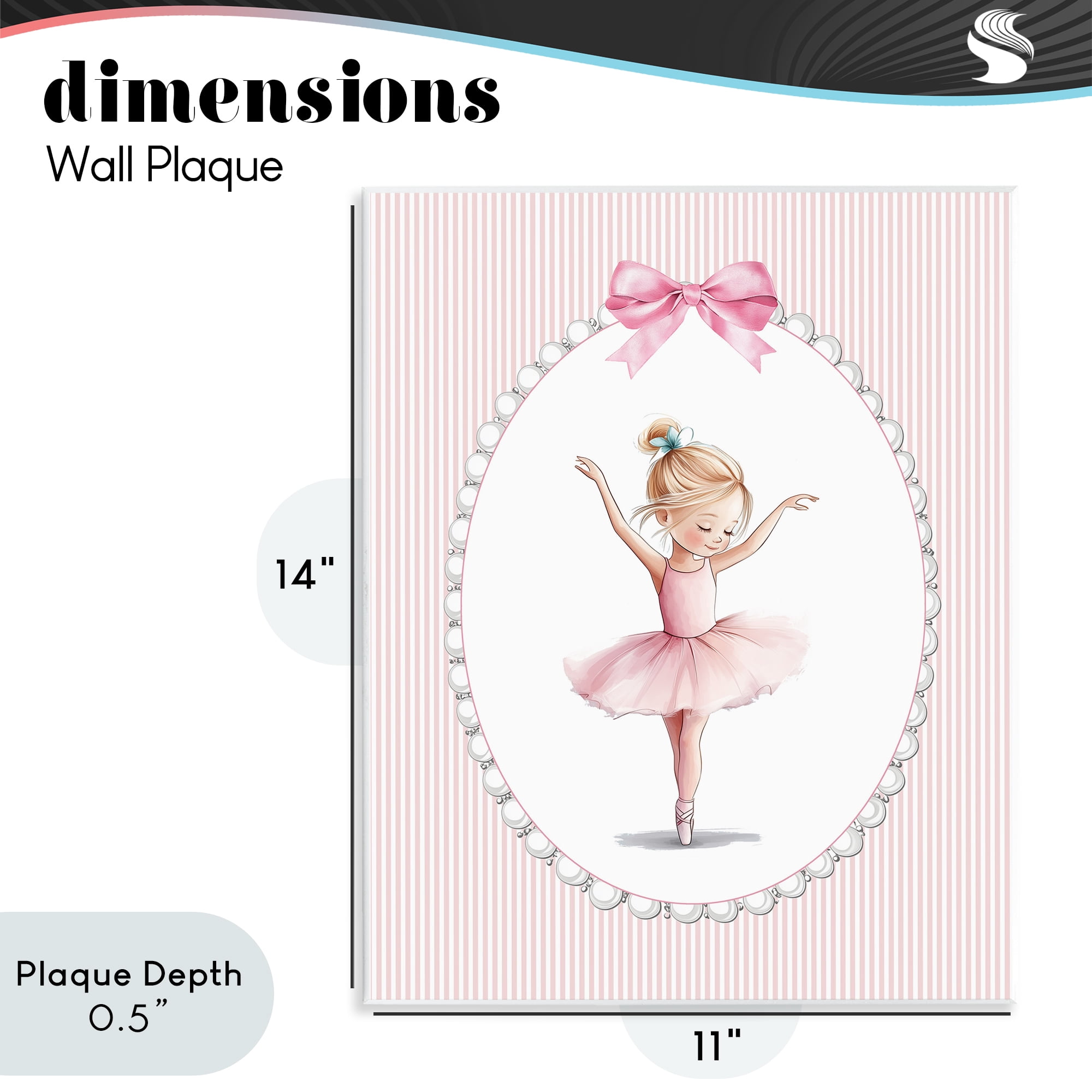 Stupell Industries Dance Pink Ballerina Wall Plaque Art, design by Christine Simpson Art