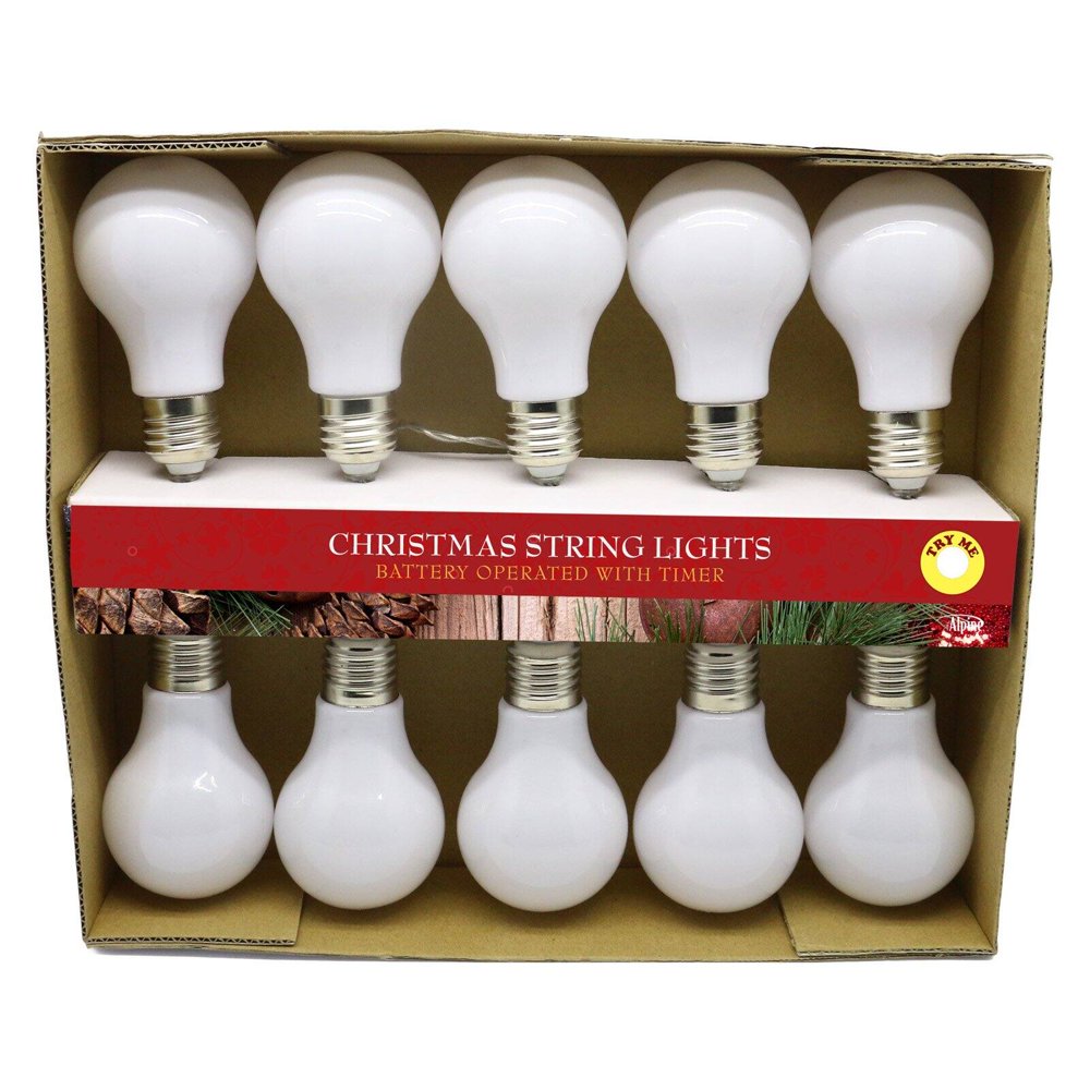 White Edison Bulbs String Light w/10 Bulbs TM