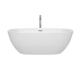 thumbnail image 3 of Juno 67" Freestanding Bathtub in White with Polished Chrome Drain and Overflow Trim and Floor Mounted, 3 of 7