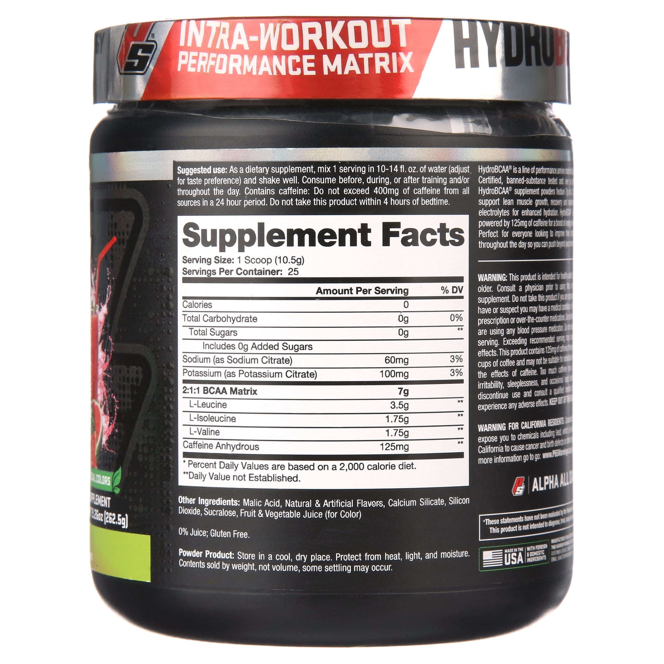 ProSupps HydroBCAA + ENERGY Intra-Workout Performance Matrix, 25 Servings, Watermelon