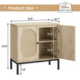 thumbnail image 2 of COZONY Rattan Cabinet, Sideboard Storage Cabinet with Rattan Doors and Shelves, Buffet Console Cabinet with Drawers, for Kitchen, Living Room, Dining Room, Hallway, Wood, 31.5*15.7*32.6", 2 of 9
