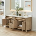 thumbnail image 3 of Cerrito 72" Wood Vanity in Nature Oak Engineered Stone Top no Mirror, 3 of 15
