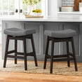 thumbnail image 6 of LUE BONA Saddle Seat Counter Height Bar Stools Set of 4 for Kitchen Counter, Dining, 24in, Dark Gray, 6 of 10
