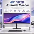 thumbnail image 3 of Deco Gear 40" Curved Ultrawide Monitor, 5120x2160 5K2K Computer Monitor, 21:9 Above 4K Monitor, IPS HDR 75Hz, 100% sRGB, 90W USB-C, KVM, HDMI 2.0, DP 1.4, Built-in Speakers, 3 of 10