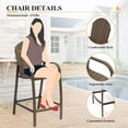 thumbnail image 5 of Pellebant Set of 2 Patio Wood Bar Stools Counter Height Chairs Aluminum Brown, 5 of 9