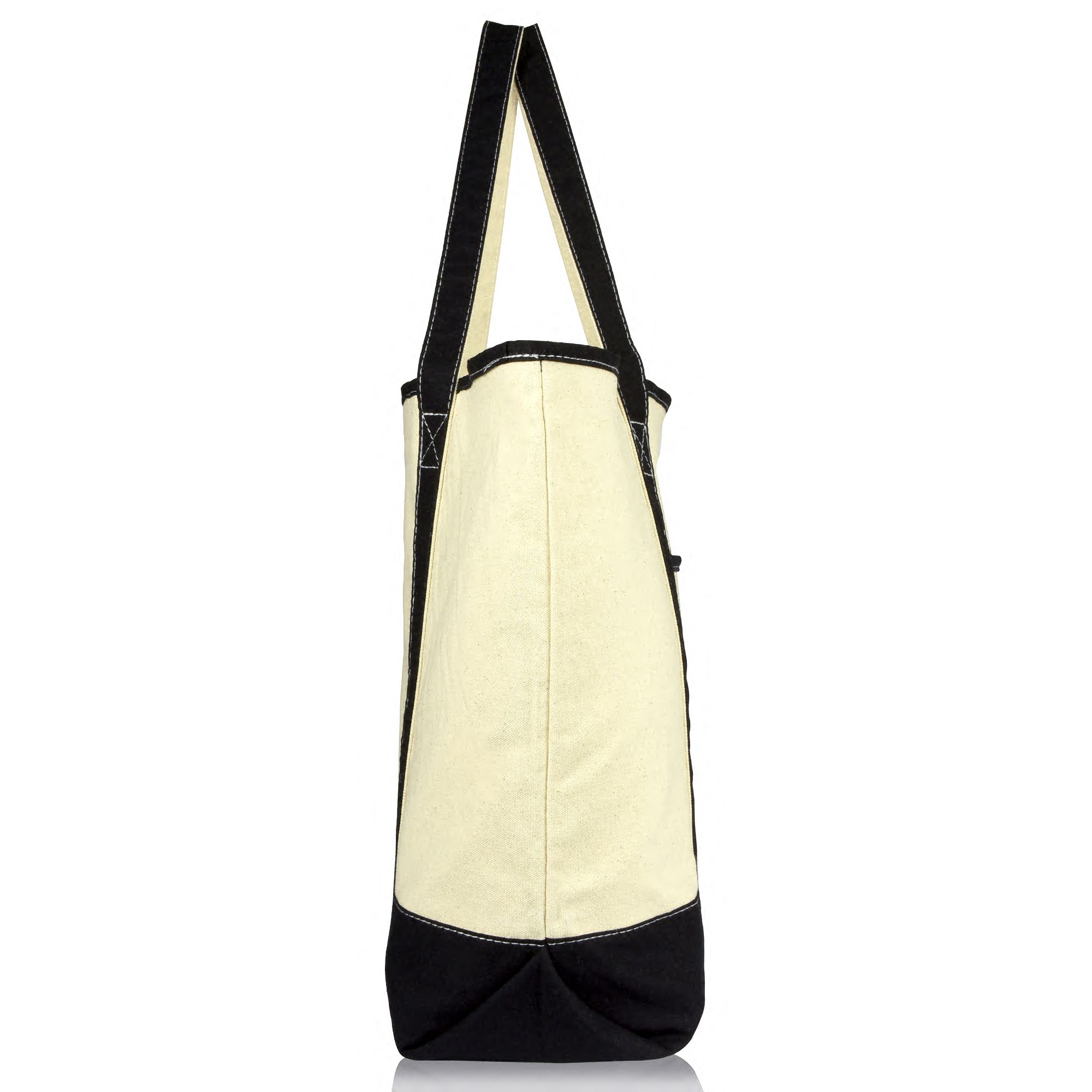 DALIX 22" Open Top Deluxe Tote Bag with Outer Pocket in Black - image 5 of 5
