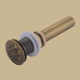 thumbnail image 5 of Renovators Supply Bathroom Sink Drain Antique Brass Pop Up Drain with Decorative Carving, 5 of 7