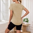 thumbnail image 4 of Jalioing Women's Workout T Shirt Breathable Loose Short Sleeve Athletic Shirts Lightweight V Neck Quick Dry Sport Tees, 4 of 8