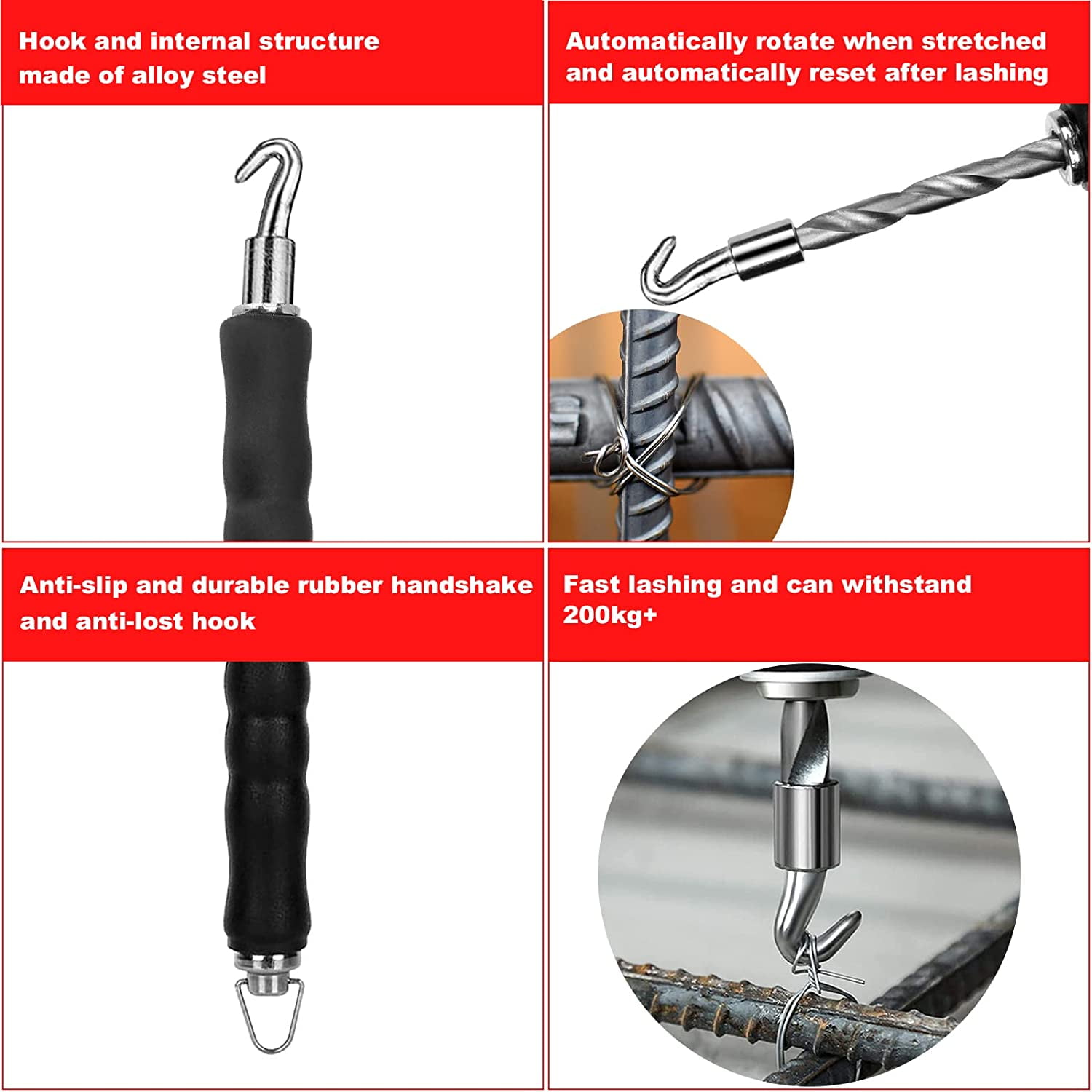 Buy Xigeapg 4 PCS SemiAutomatic Rebar Tie Tool Hand Pulling Rebar Wire