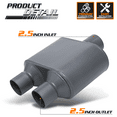 thumbnail image 4 of M-AUTO Gray [CHAMBERED MUFFLER] Straight-Through Round Stainless Steel Dual Exhaust Tip,2.5 Inch Inlet/Outlet, 4 of 10
