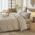 thumbnail image 4 of Washed Cotton Duvet Cover Set Linen Feel Natural Wrinkle Lightweight Comfy (King  Linen), 4 of 6