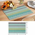 thumbnail image 6 of Teal Black Boho Placemats Set of 12 Vintage Ethnic Tribe Abstract Art Place Mats Indoor Wipeable Table Mats Washable Cloth Dining Table Placemats for Kitchen Holiday Party Home Decor 13x19 Inch, 6 of 9
