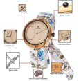 thumbnail image 3 of Reloj informal hecho a mano con correa de cuero y pulsera de sándalo rojo de haya y arce, 3 of 5