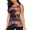 thumbnail image 1 of Fotbe Puppy Lying On A Cloud Blusas Sin Mangas para Mujer – Estilo Casual, Corte Suelto, Slim-Fit, Cuello Redondo Deportivo, Tops de Verano para Gimnasio y Yoga-Medium, 1 of 7
