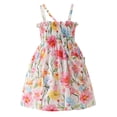 thumbnail image 3 of YHAJDS Girls Cotton Spaghetti Strap Dress Printed Beach Vacation Dress with Bag Set Daily Summer Sundress, 3 of 8