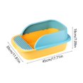 thumbnail image 4 of HWRETIE Semi Enclosed High Sided Cat Litter Box Splash Proof Open Top Design Spacious Cat Toilet for Cats Under 10 Pounds Easy Clean Indoor Litter Tray, 4 of 6