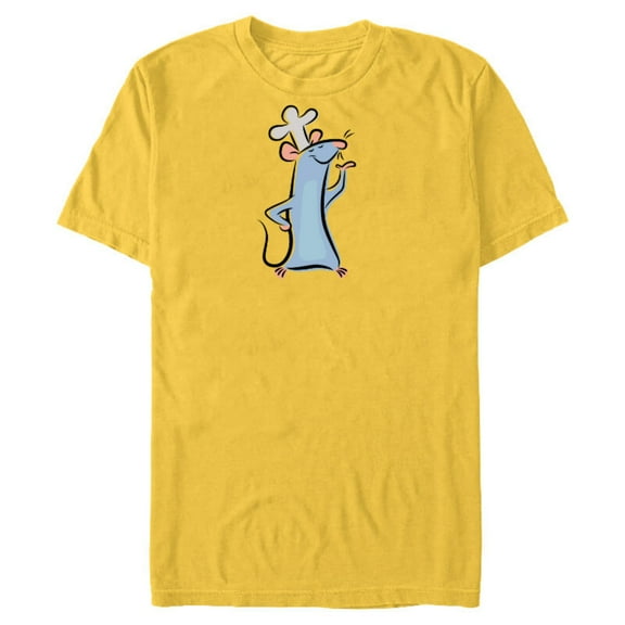 Disney Pixar Ratatouille Chef Remy Watercolor - Short Sleeve Blended T-Shirt for Adults - Customized-Yellow