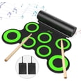 thumbnail image 1 of Batería electrónica IWORD Roll Up Drum Practice Pad Green, 1 of 8