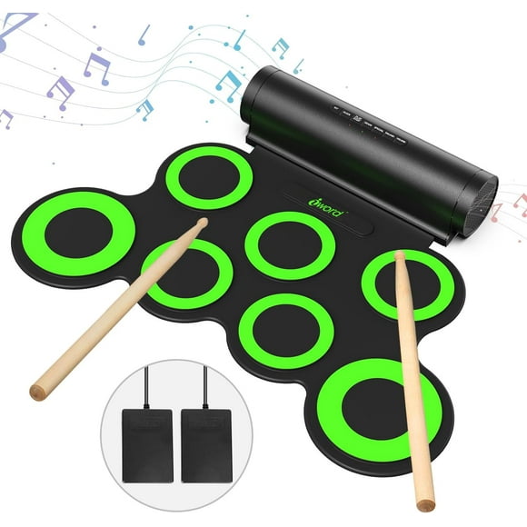 Batería electrónica IWORD Roll Up Drum Practice Pad Green