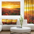 thumbnail image 1 of Poppy Field sous Ablaze Coucher de Soleil - Art Mural Abstrait sur Toile, 1 of 1