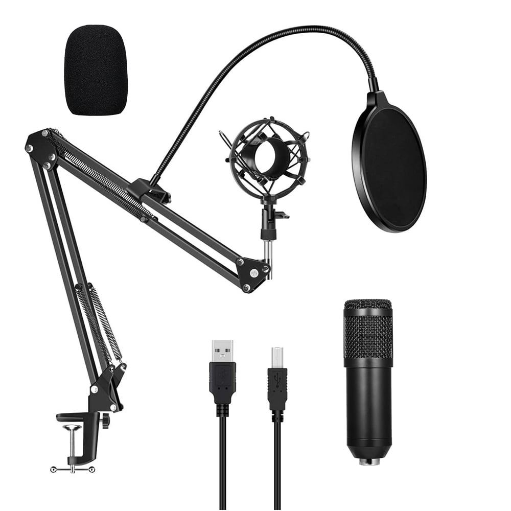 USB Microphone Kit with Professional Sound Chipset Boom Arm Set USB Condenser Microphone IKEDON 192KHZ/24Bit Plug & Play PC Streaming Mic Studio Cardioid Mic for Recording YouTube Gaming Podcasting