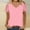Pink, variant on CLOISE Short Sleeve Shirts for Women Trendy Summer Loose Casual Tops Fashion Elegant Breathable V Neck Tee Solid Comfortable Tunic Blouses Black L