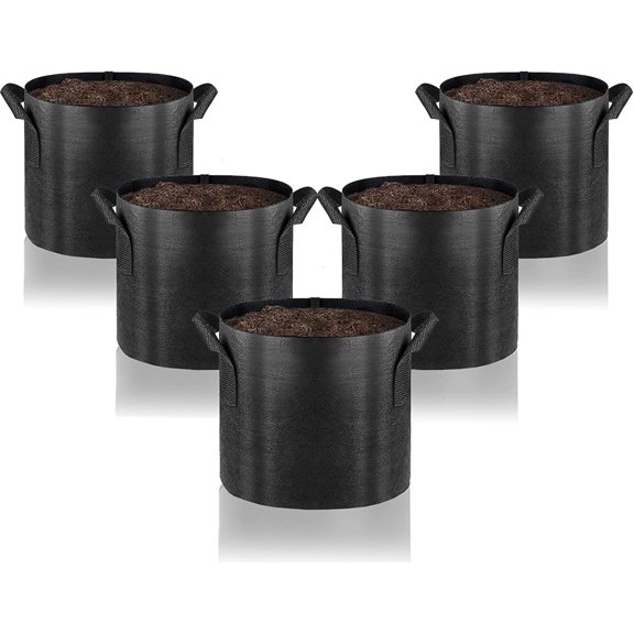 Gardenera Premium 5-Pack - 1 Gallon Grow Bags - Heavy Duty Nonwoven Fabric Pots with Handles for Plants, Perfect for Indoor and Outdoor Gardening