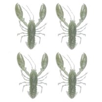 BE-TOOL 4Pcs Soft Crawfish-Shape Fishing Lures Plastic Bionic Fishing Bait for Saltwater Freshwater (White)