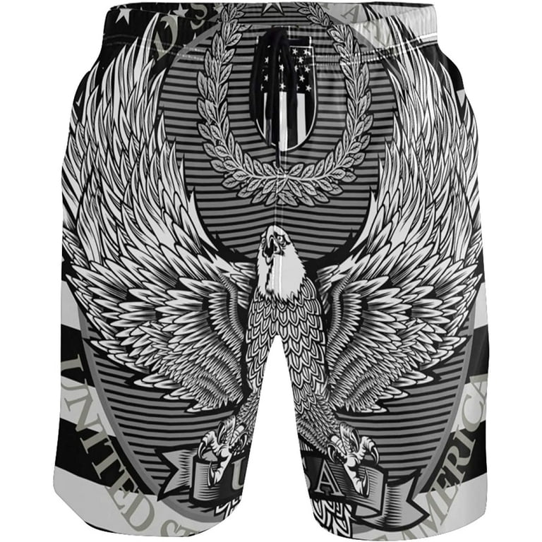 Men's American Eagle with USA Flag Swim Trunks Classic Board